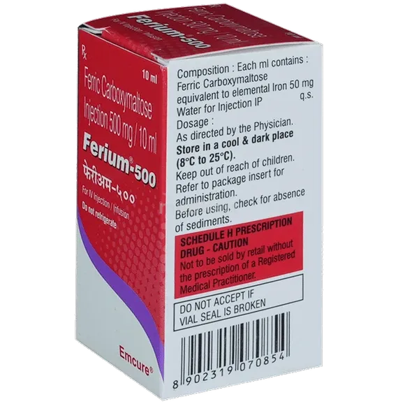 ferium 500mg injection 10 ml